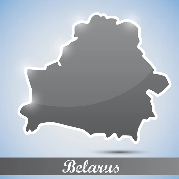 Shiny icon in form of Belarus — Stock Vector
