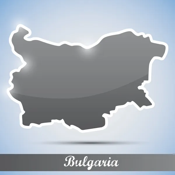 Lesklý ikona v podobě Bulharska — ストックベクタ