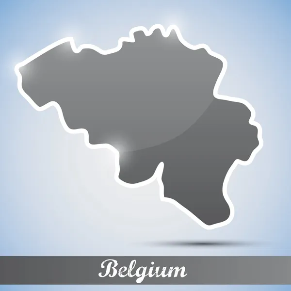 Shiny icon in form of Belgium — Stock Vector