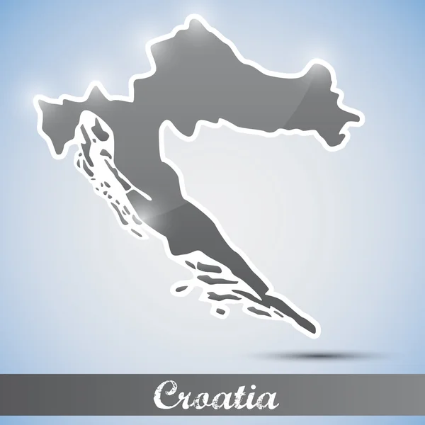 Ícone brilhante na forma de Croácia —  Vetores de Stock