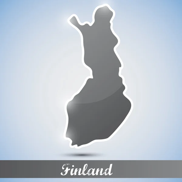 Icono brillante en forma de Finlandia — Vector de stock