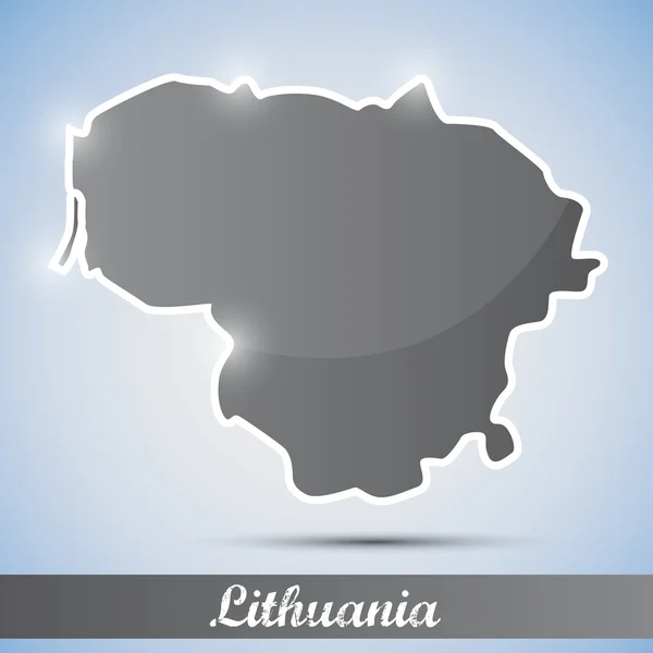 Glanzende pictogram in de vorm van Litouwen — Stockvector
