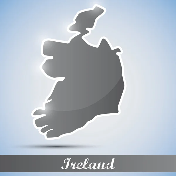 Shiny icon in form of Ireland — Stock Vector