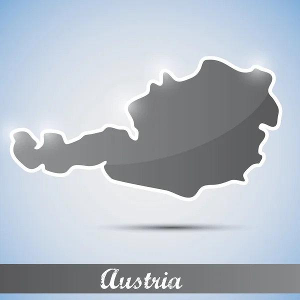 Shiny icon in form of Austria — Stock Vector