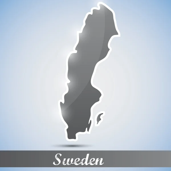 Icono brillante en forma de Suecia — Vector de stock