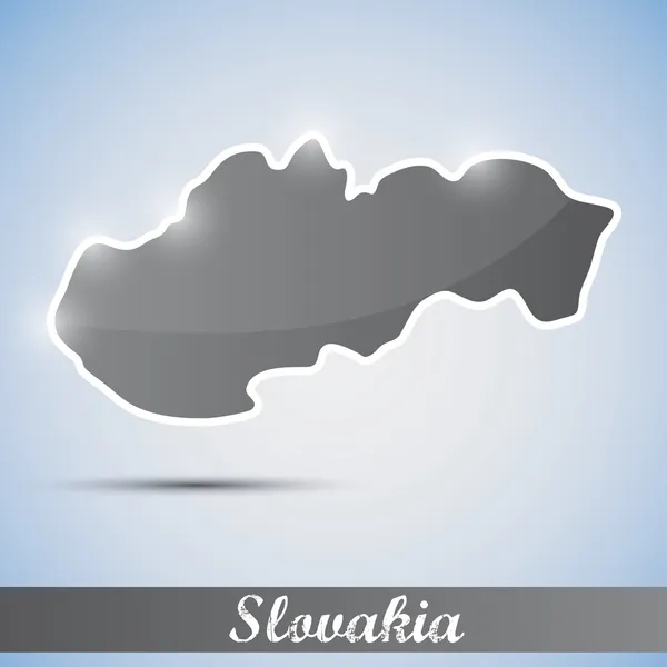 Блискучі значок у формі Словаччини — стоковий вектор