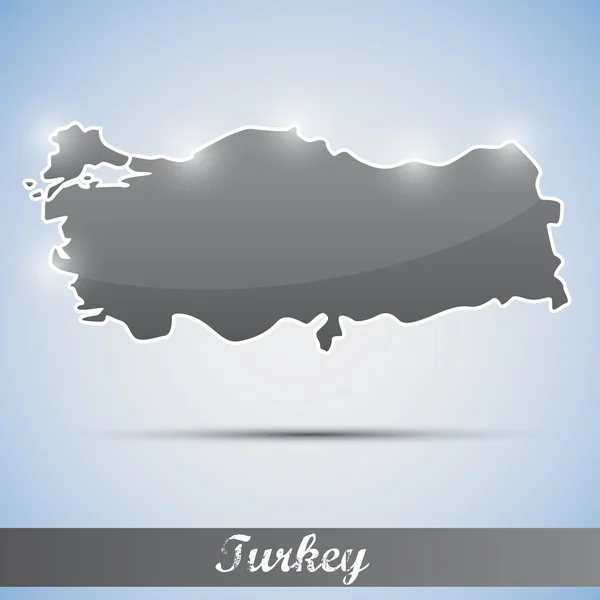 Shiny icon in form of Turkey — Stock Vector