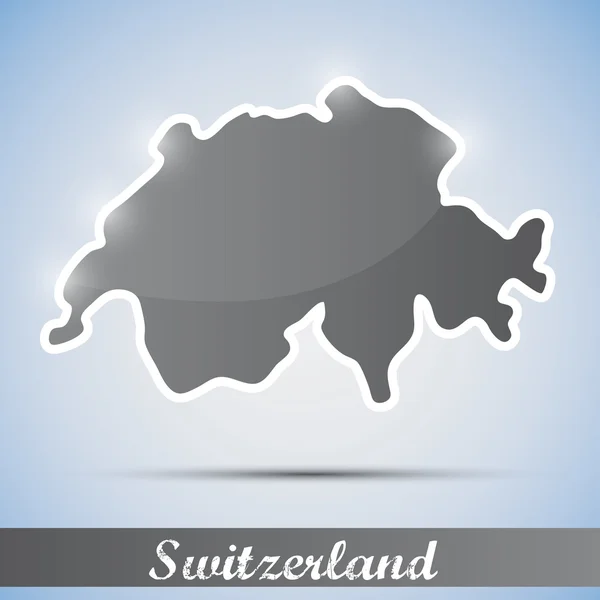 Shiny icon in form of Switzerland — Stock Vector