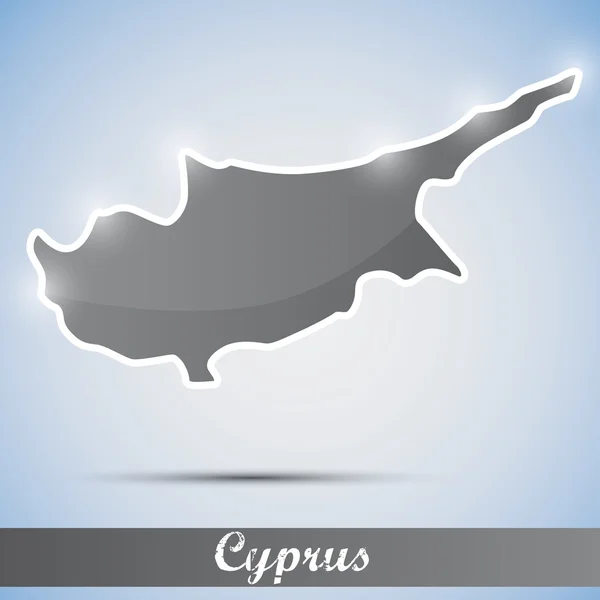 Shiny icon in form of Cyprus — Stock Vector