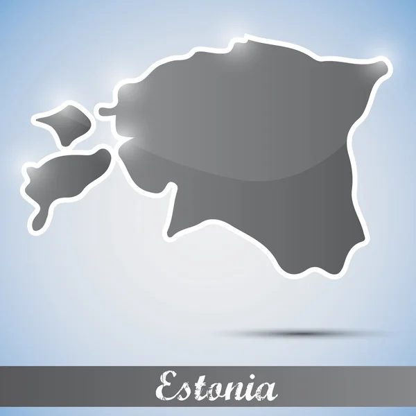 Glänzende Ikone in Form von Estland — Stockvektor