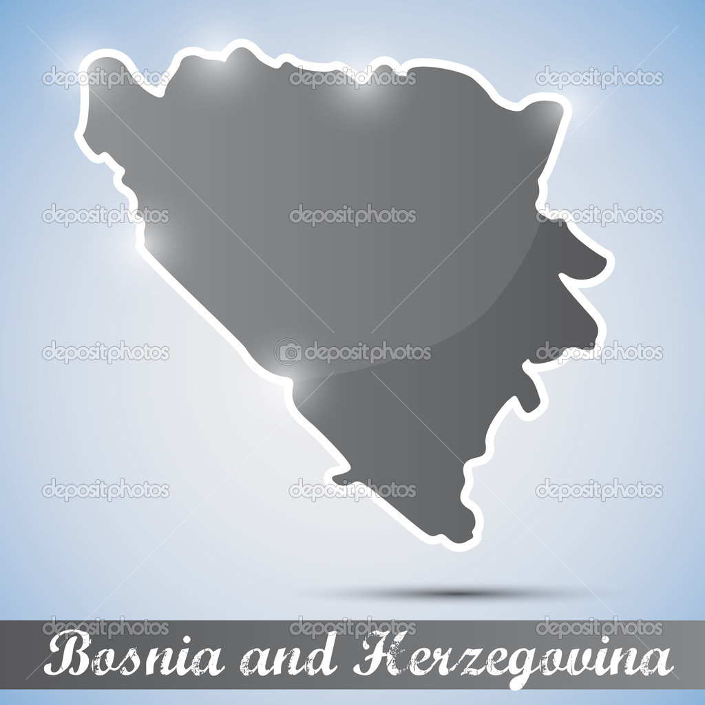 shiny icon in form of Bosnia and Herzegovina