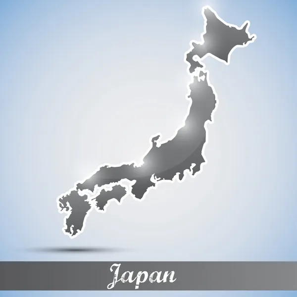 Icona lucente in forma del Giappone — Vettoriale Stock