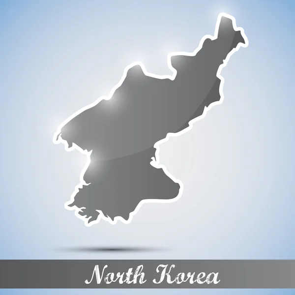 Icona lucente in forma di Corea del Nord — Vettoriale Stock