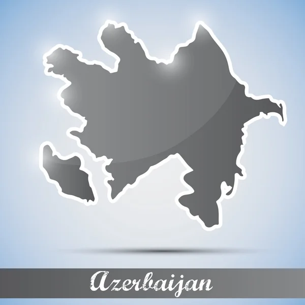 Icono brillante en forma de Azerbaiyán — Vector de stock