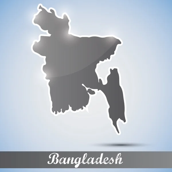 Icono brillante en forma de Bangladesh — Vector de stock