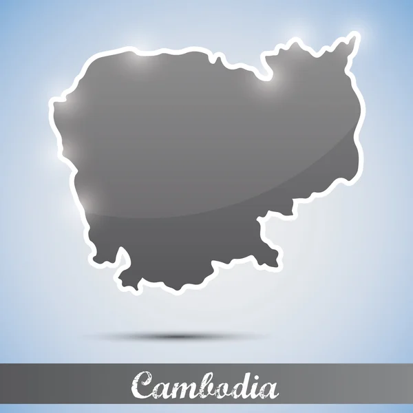 Icône brillante sous la forme du Cambodge — Image vectorielle
