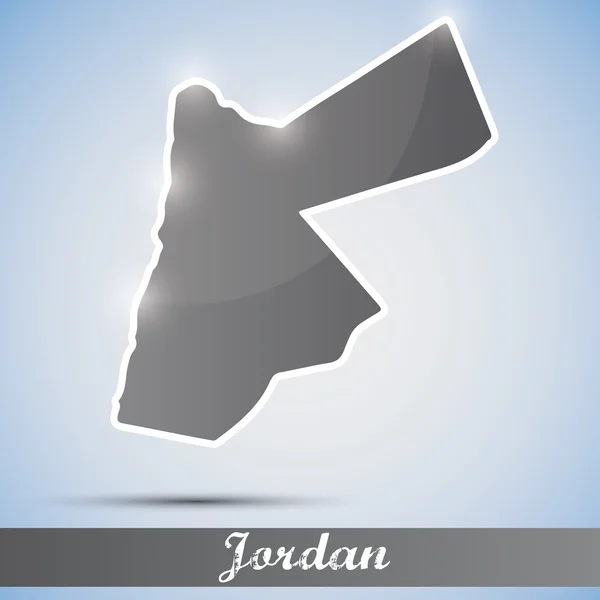 Blanka ikonen i form av Jordanien — Stock vektor