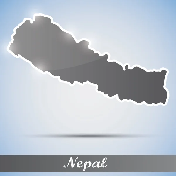 ネパールの形で光沢のあるアイコン — ストックベクタ