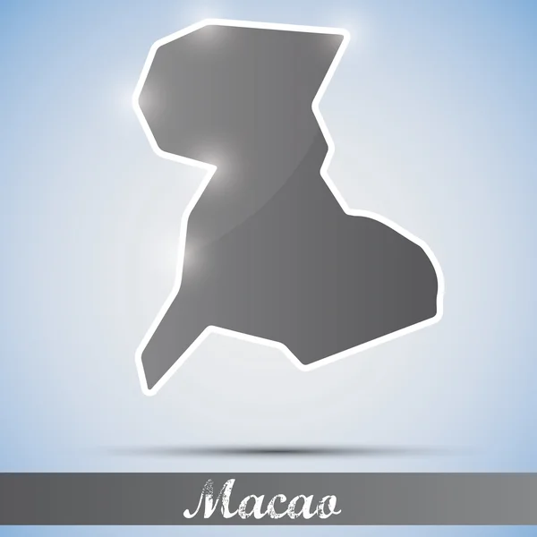 Shiny icon in form of Macao — Stock Vector