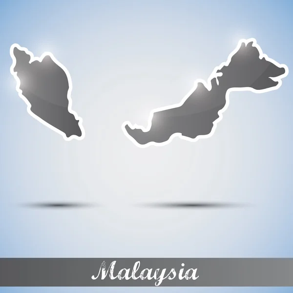 Shiny icon in form of Malaysia — Stock Vector