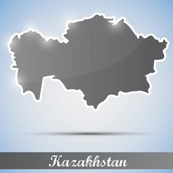 Icono brillante en forma de Kazajstán — Archivo Imágenes Vectoriales