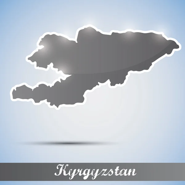 Shiny icon in form of Kyrgyzstan — Stock Vector