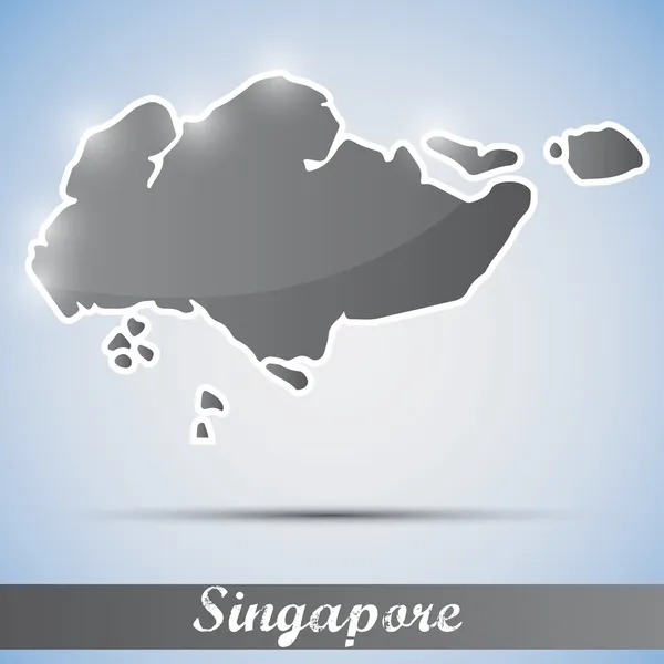 Shiny icon in form of Singapore — Stock Vector