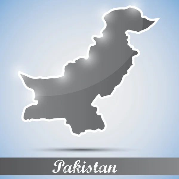 Icono brillante en forma de Pakistán — Vector de stock