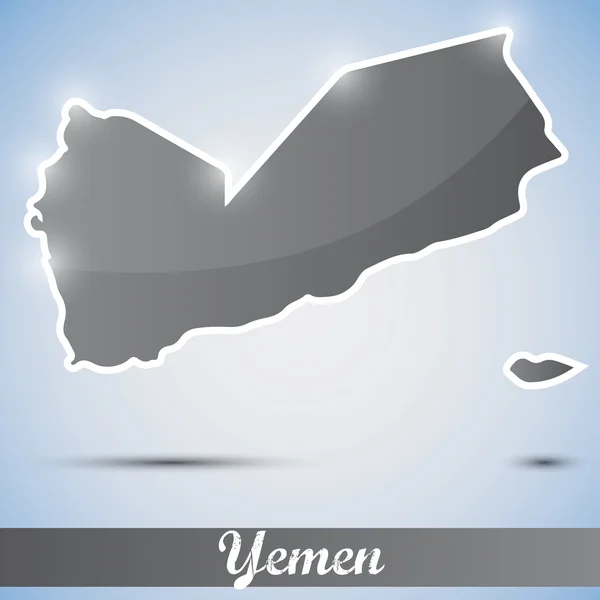 Icona lucente in forma di Yemen — Vettoriale Stock