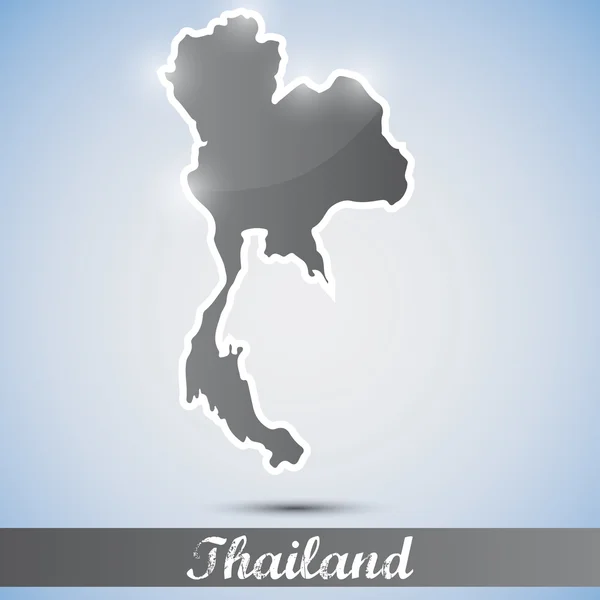 Ikon mengkilap dalam bentuk Thailand - Stok Vektor