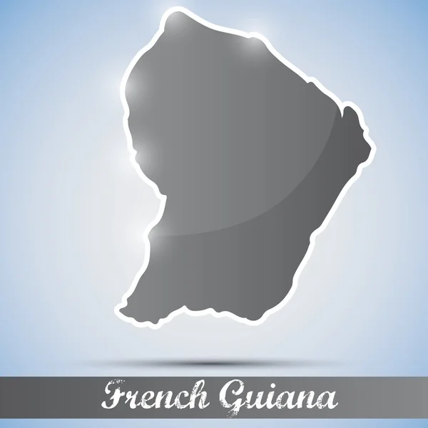 Shiny icon in form of French Guiana — Stock Vector