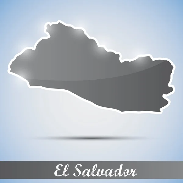 Shiny icon in form of El Salvador — Stock Vector