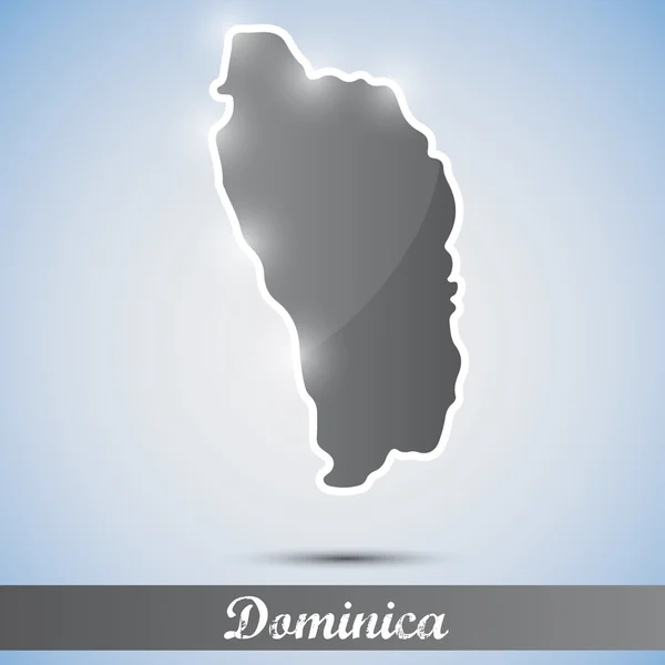 Glänzende Ikone in Form von Dominica — Stockvektor