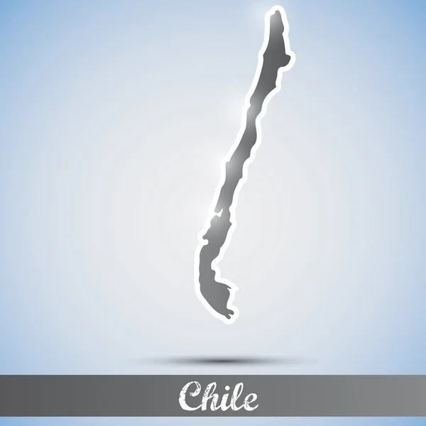 Ícone brilhante na forma de Chile —  Vetores de Stock
