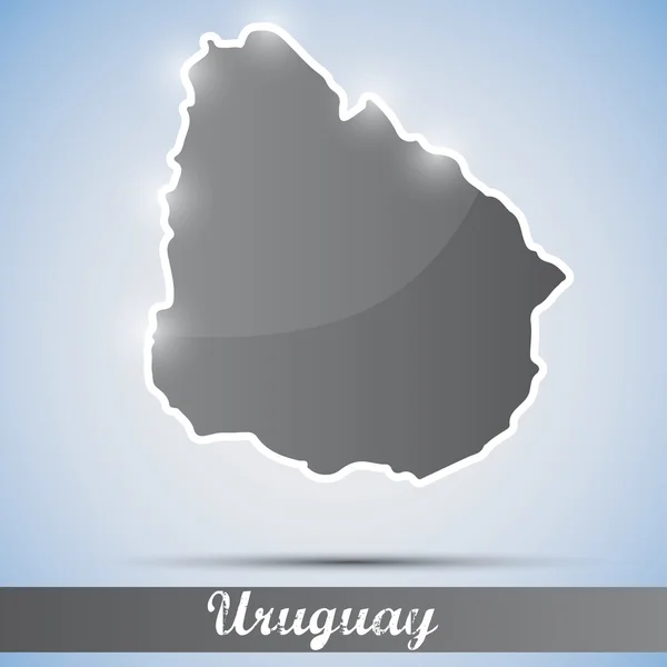 Shiny icon in form of Uruguay — Stock Vector