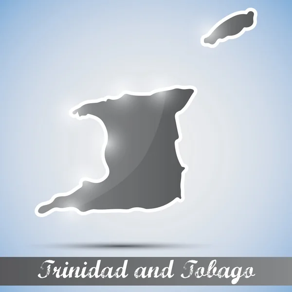 Icono brillante en forma de Trinidad y Tobago — Vector de stock