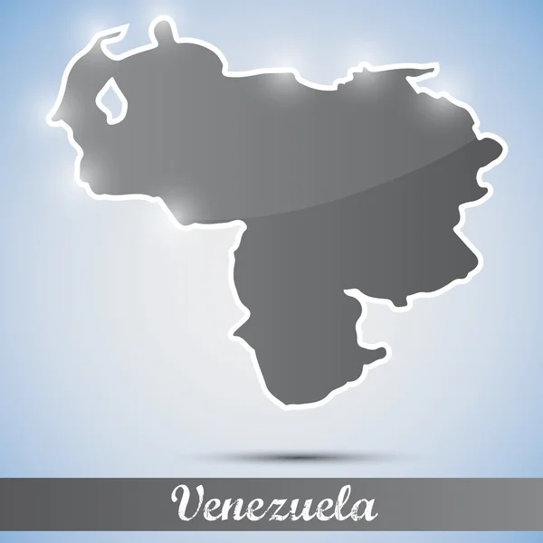 Ícone brilhante na forma de Venezuela — Vetor de Stock