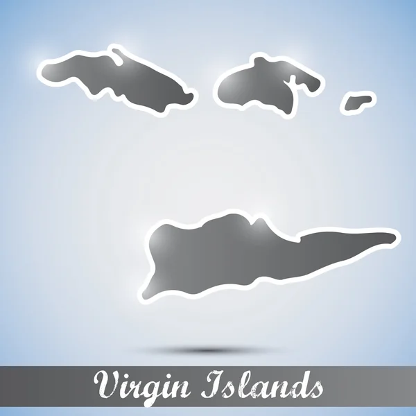 stock vector shiny icon in form of Virgin Islands