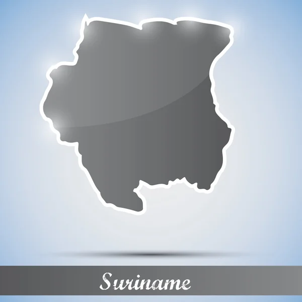 Błyszczący ikona w postaci Surinamu — Wektor stockowy