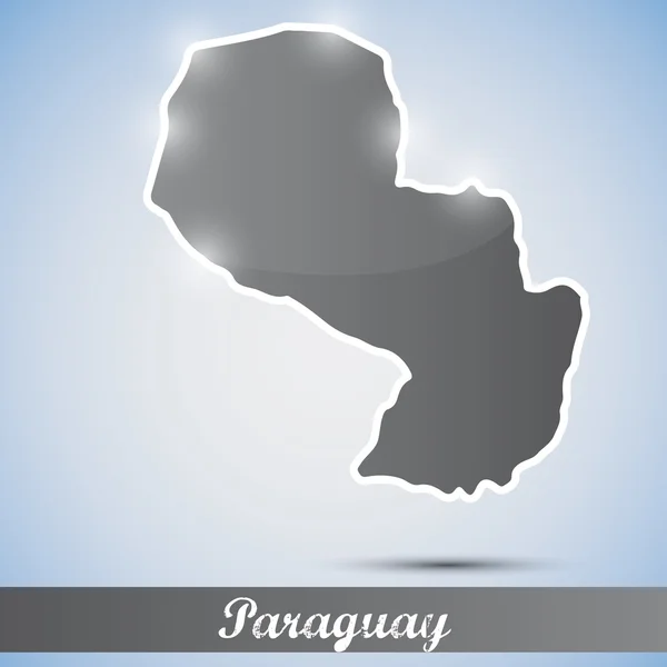 Glanzende pictogram in de vorm van paraguay — Stockvector