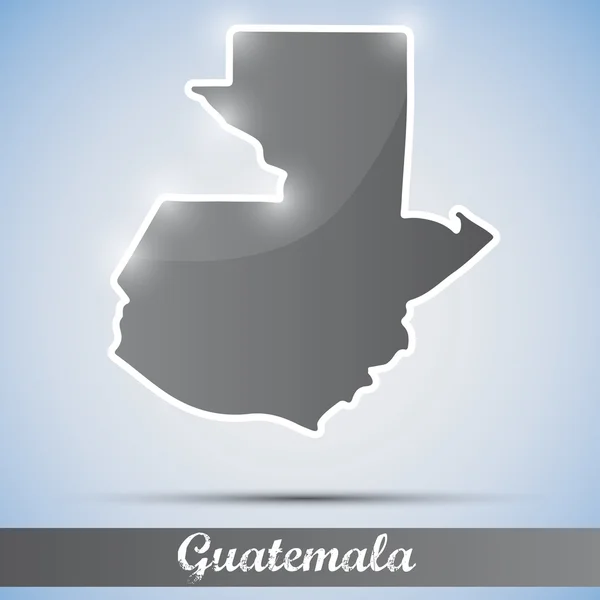 Icono brillante en forma de Guatemala — Archivo Imágenes Vectoriales