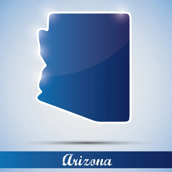 Shiny icon in form of Arizona state, USA — Stock Vector