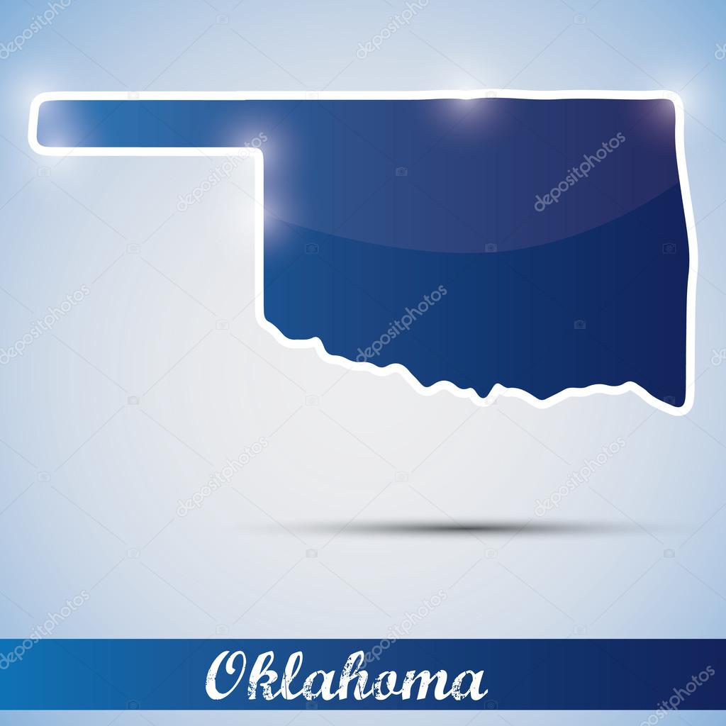 Shiny icon in form of Oklahoma state, USA