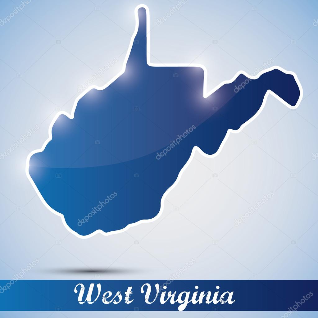 Shiny icon in form of West Virginia state, USA
