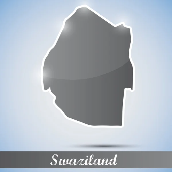 Shiny icon in form of Swaziland — Stock Vector