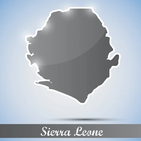 Блестящая икона в форме Сьерра-Леоне — стоковый вектор
