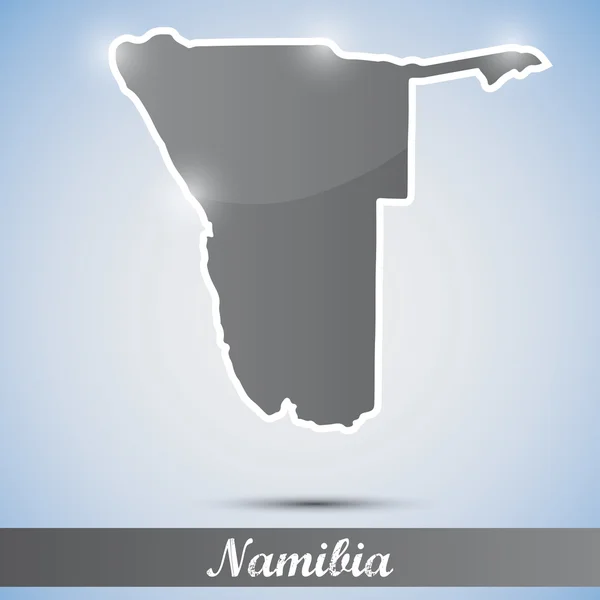 Icona lucente in forma di Namibia — Vettoriale Stock