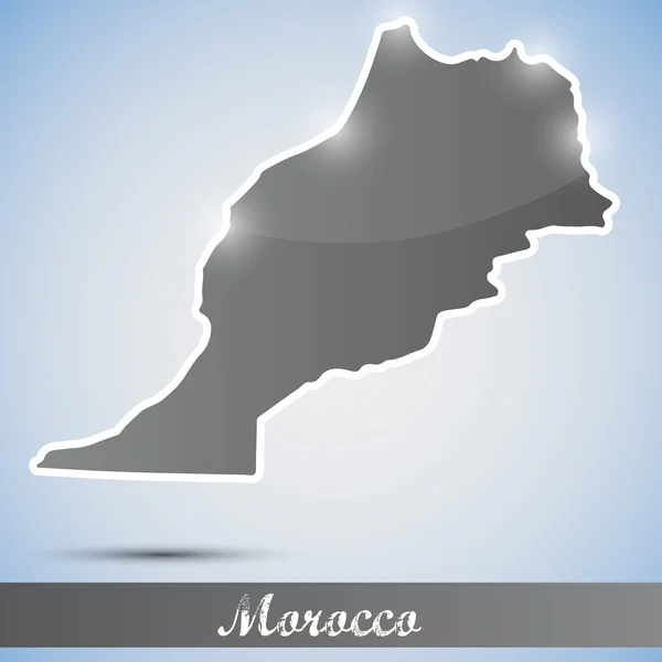 Blanka ikonen i form av Marocko — Stock vektor