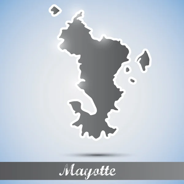 Glänzende Ikone in Form von Mayotte — Stockvektor