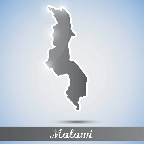 Icône brillante sous forme de Malawi — Image vectorielle